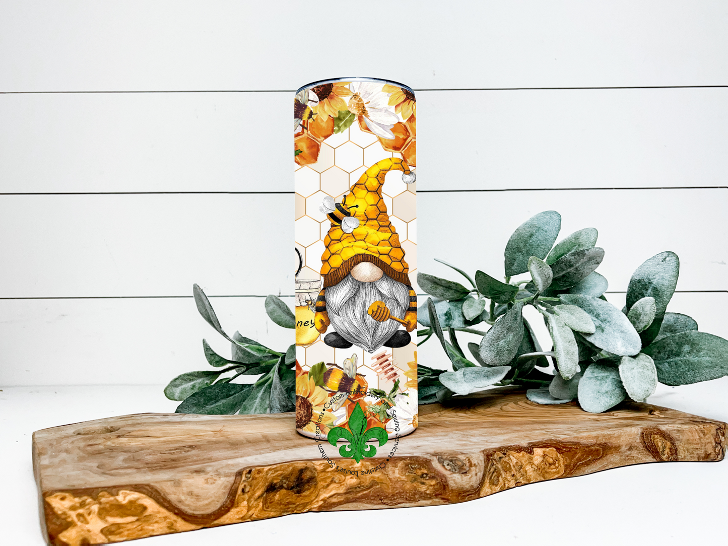 Honey Bee Gnomes Tumbler, 20 Oz. Insulated Tumbler with Lid and Straw