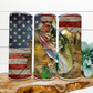 Fishing American Flag Tumbler, 20 Oz. Insulated Tumbler with Lid and Straw