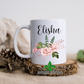 Blush Pink Floral Bouquet Personalized Name Mug
