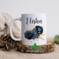 Navy And Gold Floral Bouquet Personalized Name Mug