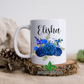 Royal Blues Floral Bouquet Personalized Name Mug