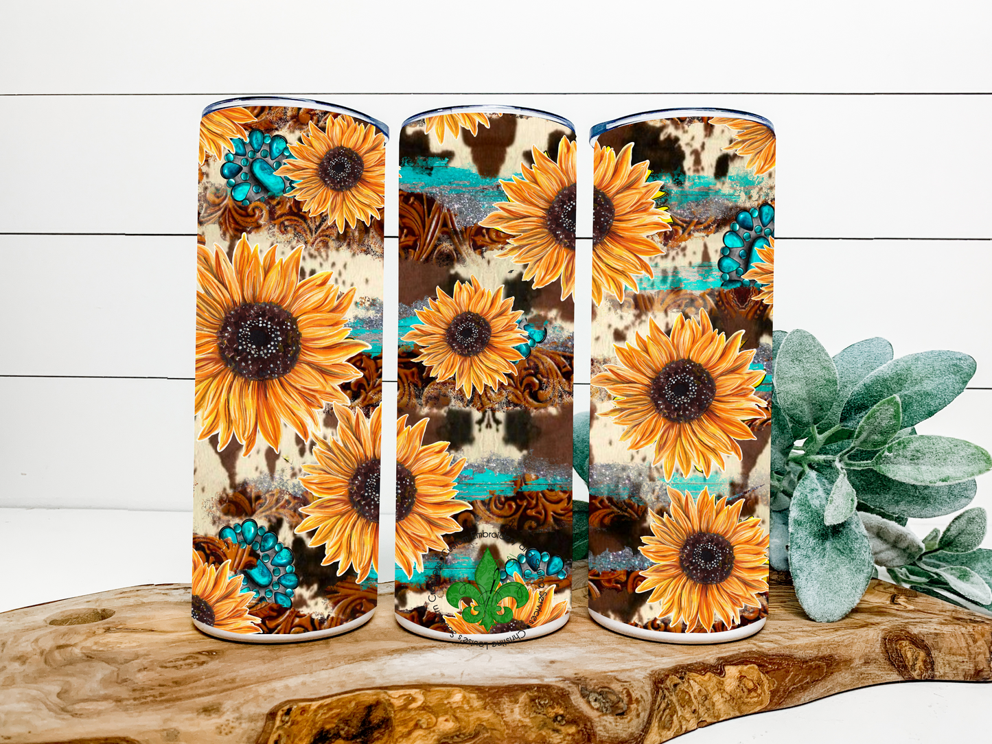 Sunflower Tumbler, 20 Oz. Insulated Tumbler with Lid and Straw